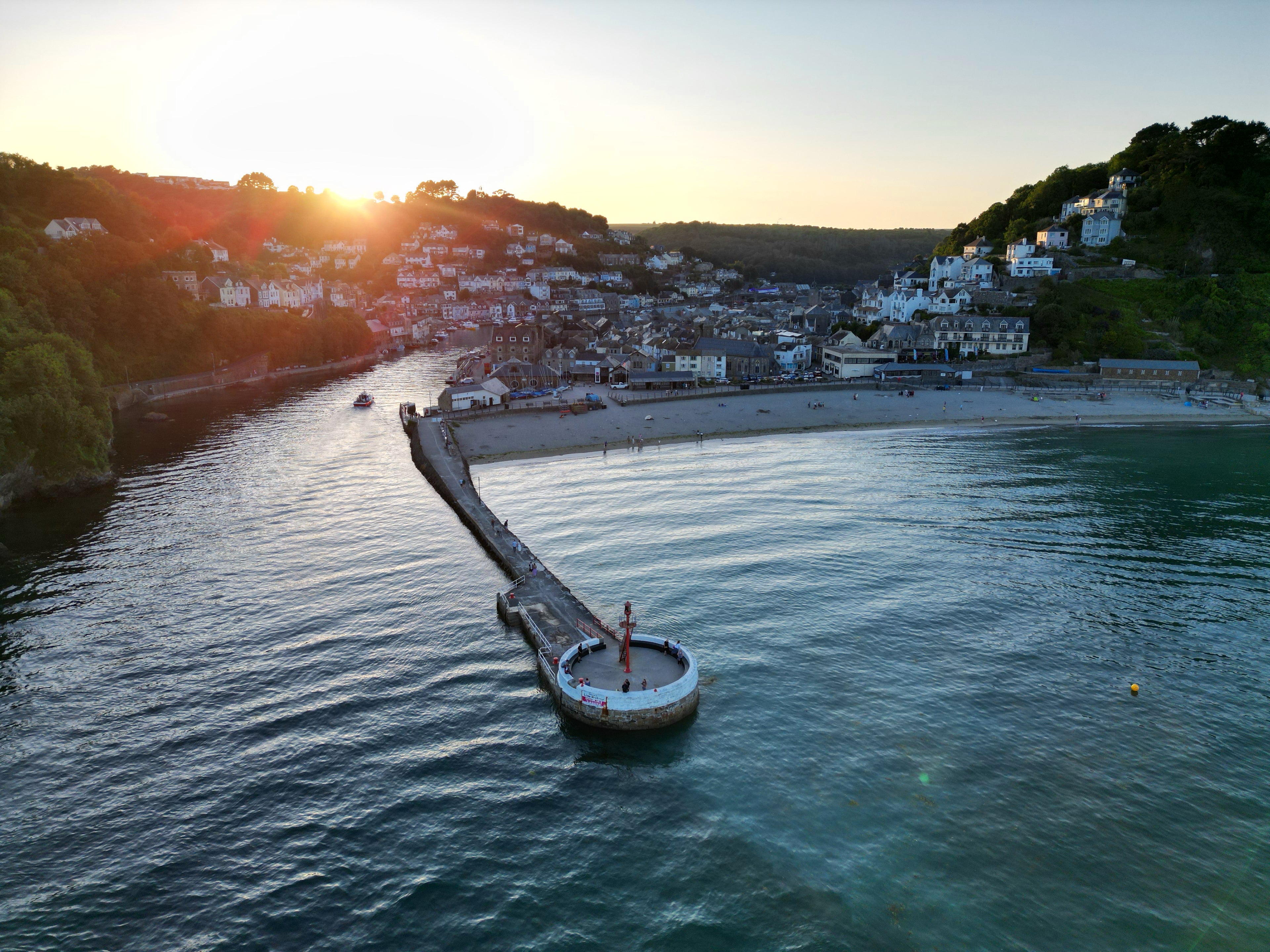 Looe Beach at Sunset